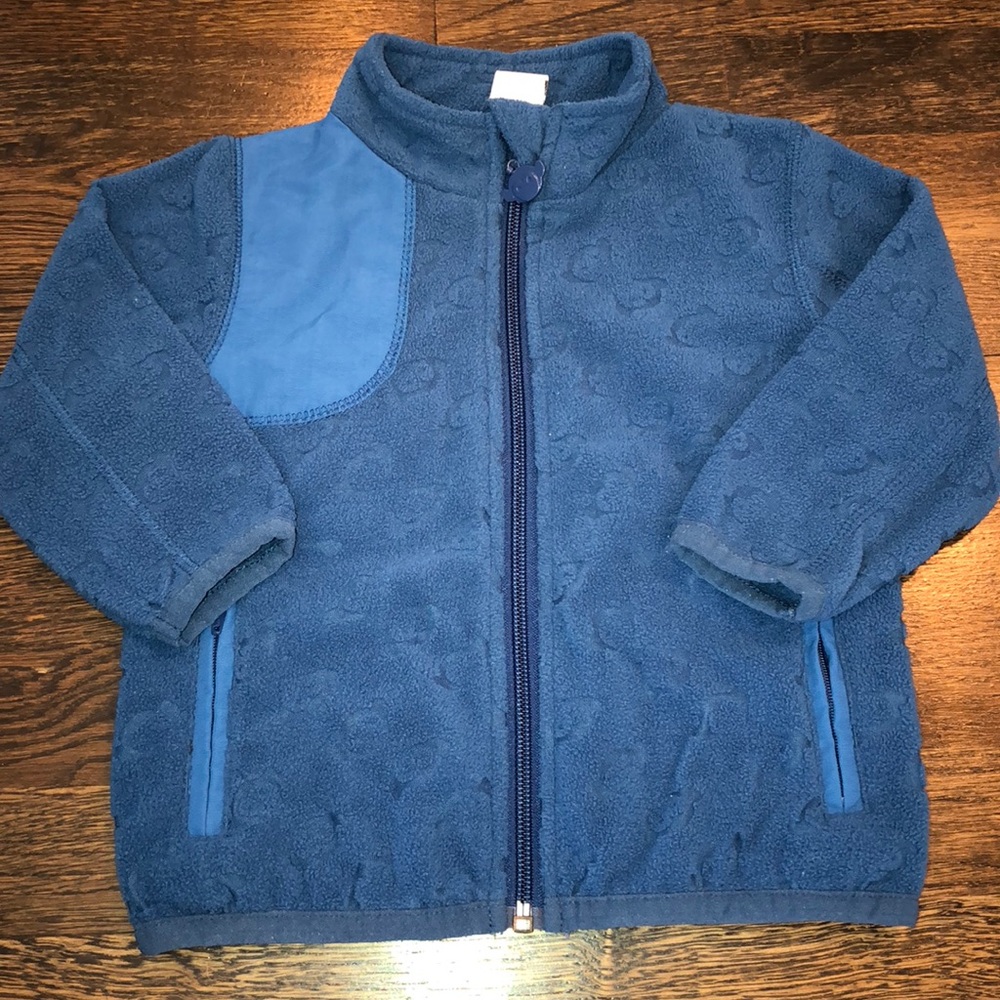 🐵Blue Zip Up Fleece with Imprinted Monkeys🐵18m